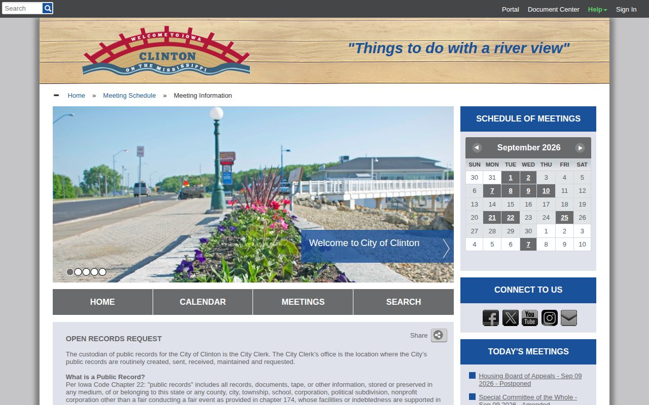 City of Clinton police records request instructions and fees
